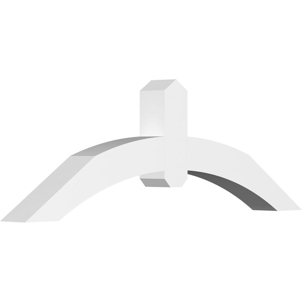 Ekena Millwork Archdale Architectural Grade PVC Gable Bracket, 48"W x 16"H x 4"D x 4"F, 8/12 Pitch GBP048X16X0404ARC00 - main